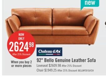 The Brick Bello genuine leather sofa - whiskey offer