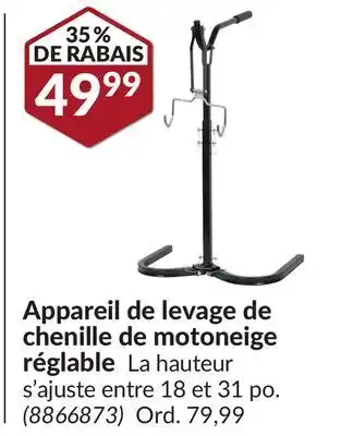 Princess Auto Appareil de levage de chenille de motoneige réglable offer