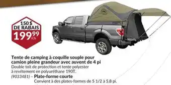 Princess Auto Tente de camping à coquille souple pour camion pleine grandeur avec auvent de 4 pi,northern ridge offer