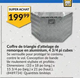 Princess Auto Coffre de triangle d'attelage de remorque en aluminium, 4 3/4 pi cubes offer