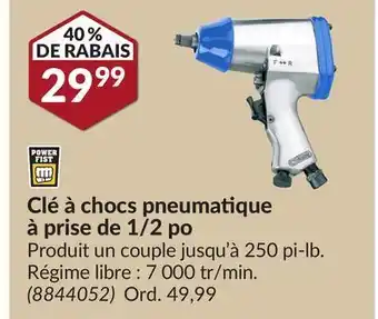 Princess Auto Clé à chocs pneumatique à prise de 1/2 po offer