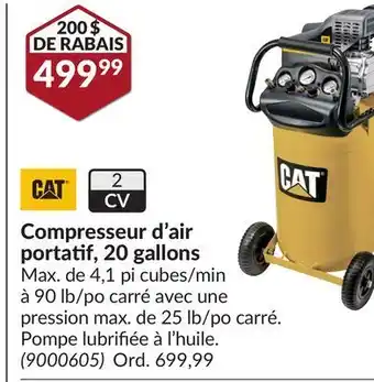 Princess Auto Compresseur d'air portatif, 20 gallons offer