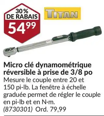 Princess Auto Micro clé dynamométrique réversible à prise de 3/8 po offer