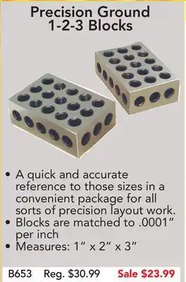 Busy Bee Tools Precision ground 1-2-3 blocks offer