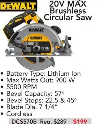 Busy Bee Tools 20v max brushless circular saw offer