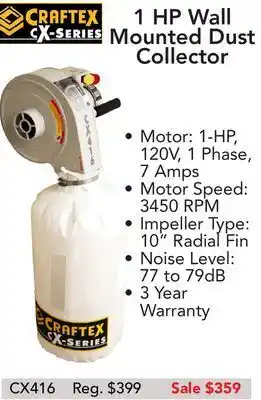 Busy Bee Tools Mounted dust 1 hp wall collector offer
