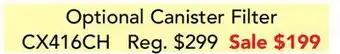 Optional canister filter