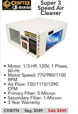 Super 3 speed air cleaner
