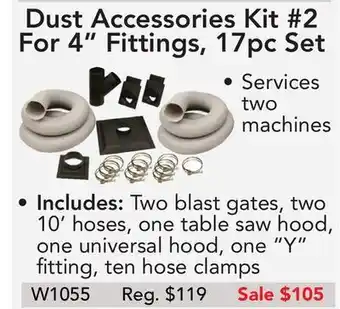 Busy Bee Tools Dust accessories kit #2 for 4" fittings, 17pc set offer