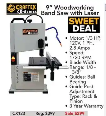 Busy Bee Tools 9" woodworking band saw with laser offer