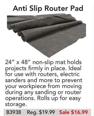Anti slip router pad