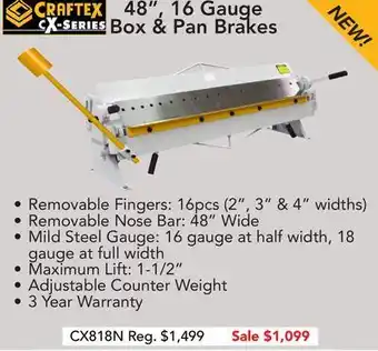 Busy Bee Tools 48", 16 gauge box & pan brakes offer