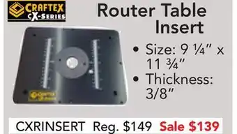 Busy Bee Tools Router table insert offer