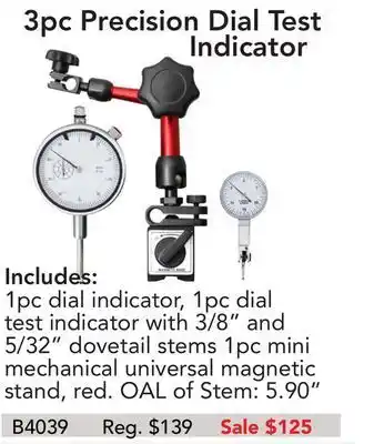 Busy Bee Tools 3pc precision dial test indicator offer