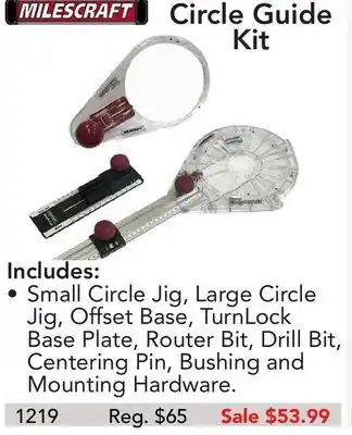 Busy Bee Tools Milescraft circle guide kit offer
