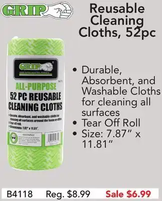 Busy Bee Tools Grip reusable cleaning cloths, 52pc offer