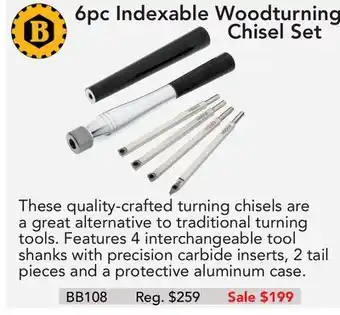 Busy Bee Tools 6pc indexable woodturning chisel set offer