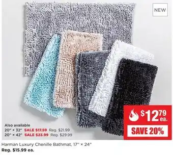 Kitchen Stuff Plus Harman luxury chenille bathmat, 17" × 24" offer