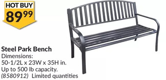 Princess Auto Steel park bench offer