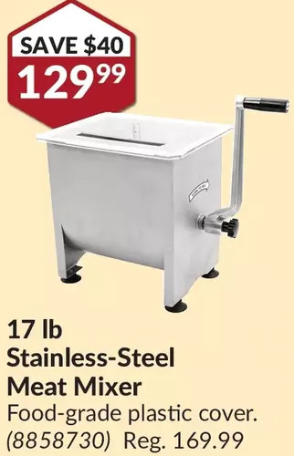 Princess Auto 17 lb stainless-steel meat mixer offer