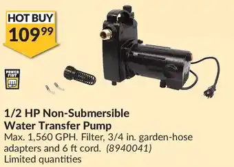 Princess Auto Power fist 1/2 hp non-submersible water transfer pump offer