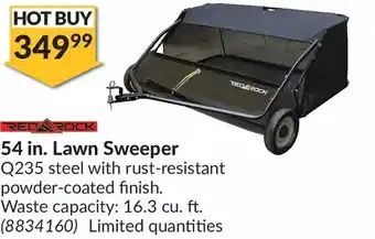 Princess Auto Red rock 54 in. lawn sweeper offer