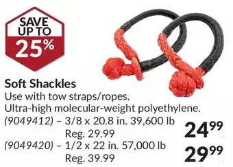 Princess Auto Soft shackles 3/8 x 20.8 in. 39,600 lb | 1/2 x 22 in. 57,000 lb offer