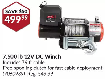 Princess Auto 7,500 lb 12v dc winch offer