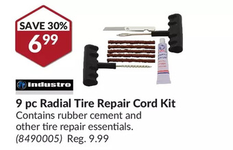 Princess Auto Industro 9 pc radial tire repair cord kit offer