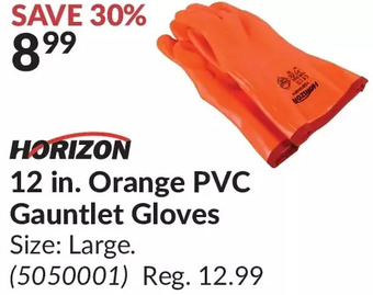 Princess Auto Horizon 12 in. orange pvc gauntlet gloves offer