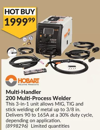 Princess Auto Hobart multi-handler 200 multi-process welder offer
