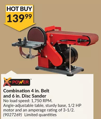 Princess Auto Combination 4 in. belt and 6 in. disc sander offer