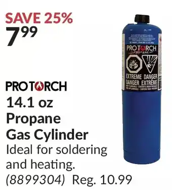 Princess Auto Protorch 14.1 oz propane gas cylinder offer