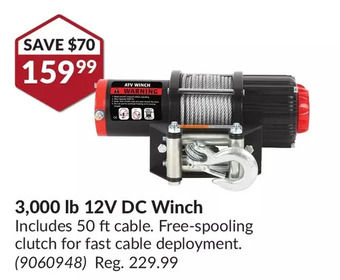 Princess Auto 3,000 lb 12v dc winch offer