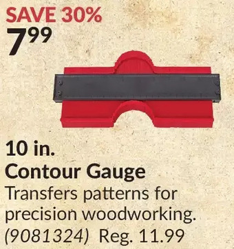 Princess Auto 10 in. contour gauge offer