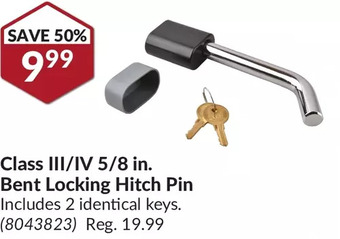 Princess Auto Class iii/iv 5/8 in. bent locking hitch pin offer
