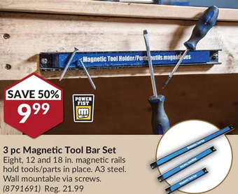 Princess Auto Power fist 3 pc magnetic tool bar set offer