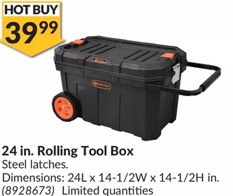 Princess Auto 24 in. rolling tool box offer