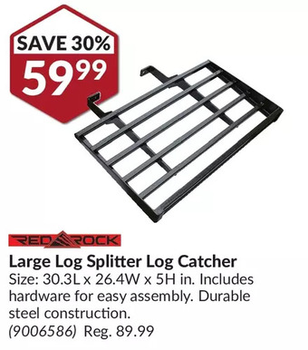 Princess Auto Red rock large log splitter log catcher offer
