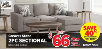 Surplus Furniture Greaves stone 2pc sectional offer