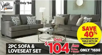 Surplus Furniture Dorsten slate sofa & loveseat offer