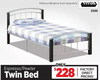 Surplus Furniture Espresso/pewter twin bed offer