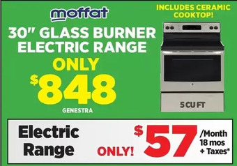 Surplus Furniture Ge stainless steel 30" electric range with glass burners offer
