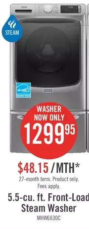 The Brick Maytag 5.5 cu. ft. front-load washer with extra power - mhw6630hc offer