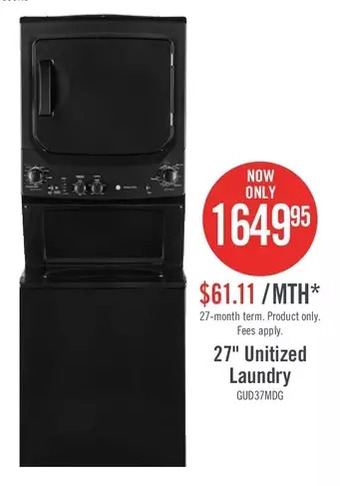 The Brick Ge unitized spacemaker washer and electric dryer combination – gud37esmmdg offer