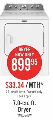 The Brick Maytag 7.0-cu. ft. dryer offer