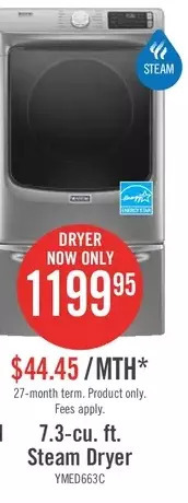 The Brick Maytag 7.3-cu. ft. steam dryer offer
