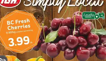 IGA BC Fresh Cherries offer