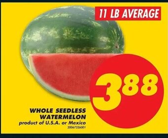 No Frills Whole Seedless Watermelon offer