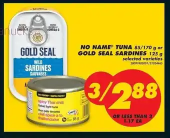 No Frills Tuna Gold Seal Sardines offer
